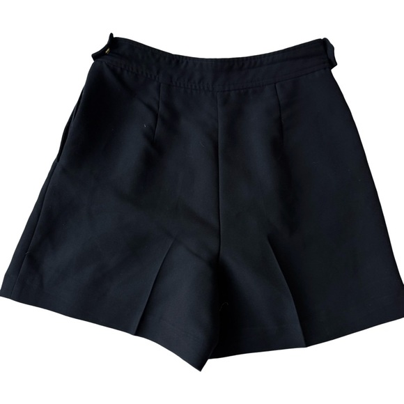 Zara Black High Waist Shorts with Gold Accents flat front side zipper size S - Picture 2 of 11